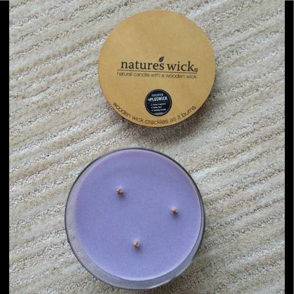 Woodwick Nature's Wick Candle Large 3 Wick Lavender Tea Scented Relaxation 18 oz - Picture 5 of 7